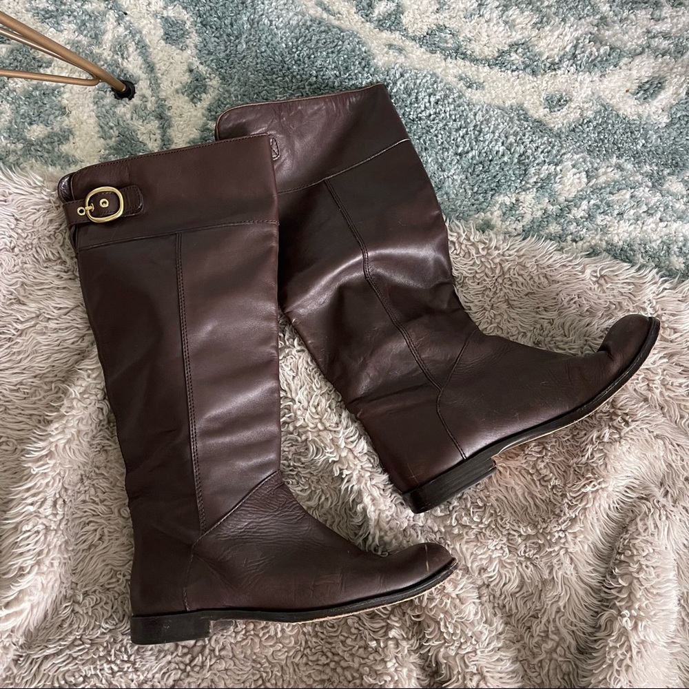 Coach Maely Brown Leather Boots Q1560
